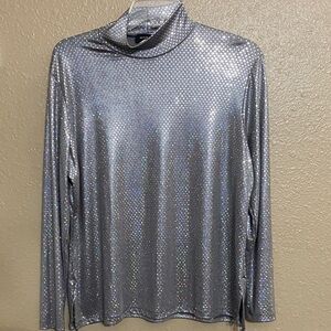 Maxima Shimmering Silver Long Sleeve Top